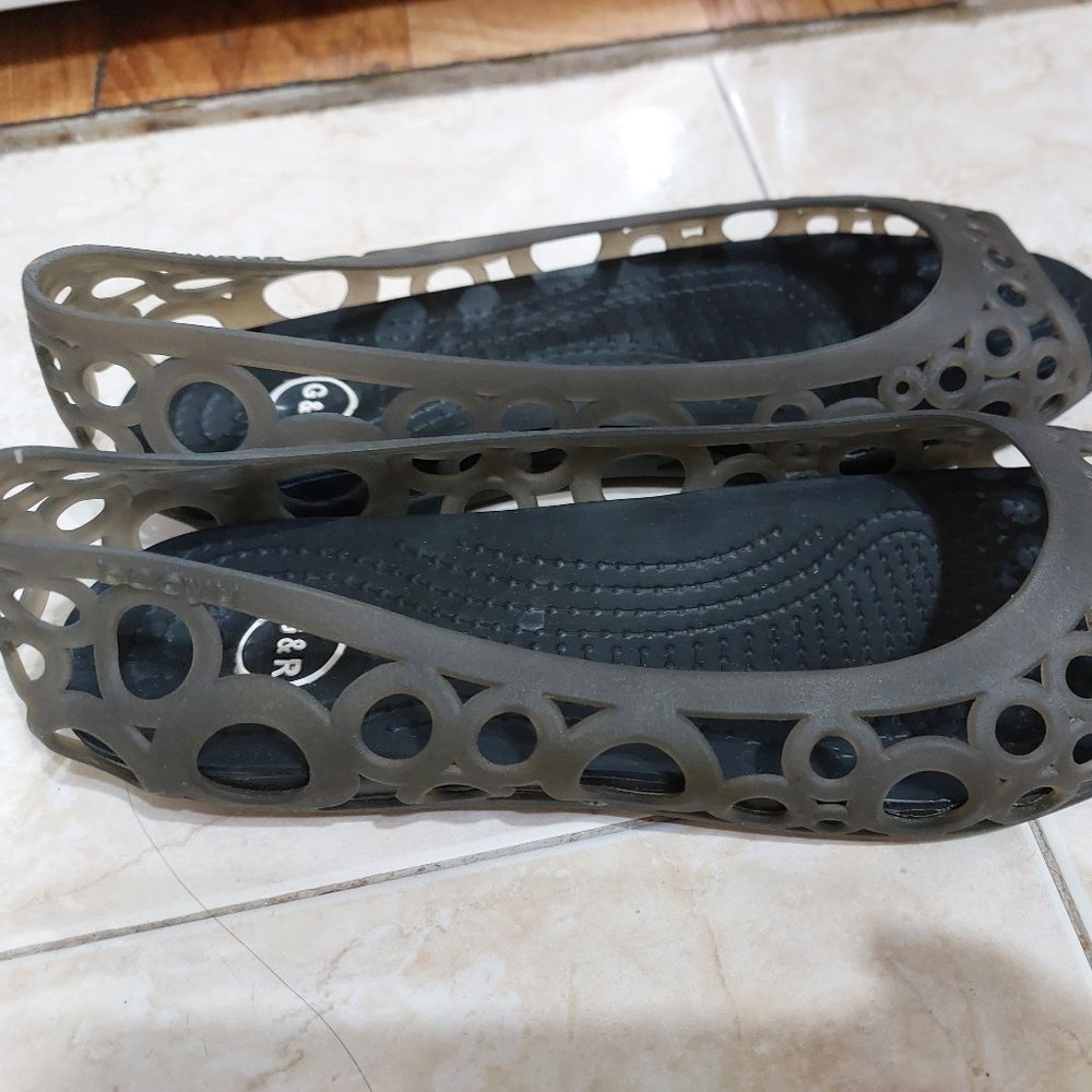 Black Jelly Summer Sandals Shoes Size 6
